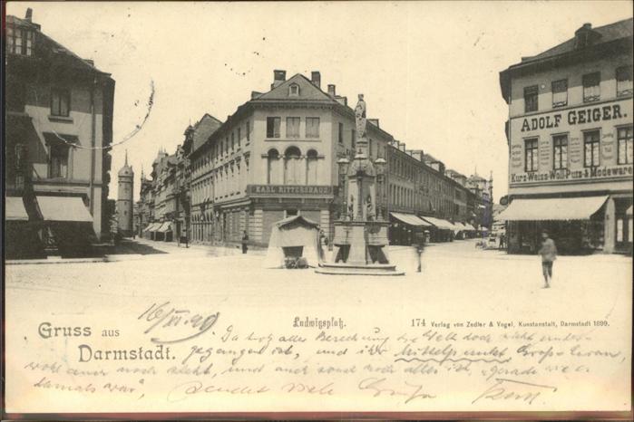 Darmstadt Ludwigsplatz Stempeldurchdruck