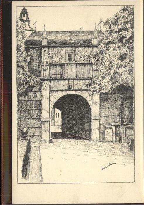 Darmstadt Nordeingang Schloss nach Federzeichnung