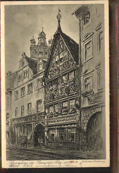 Darmstadt Stammhaus Brauerei Hess nach einer Radi