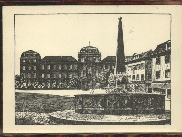 Darmstadt Marktplatz nach Zeichnung Karl Winkel