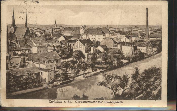 Zwickau Sachsen Gesamtansicht Muldenpartie