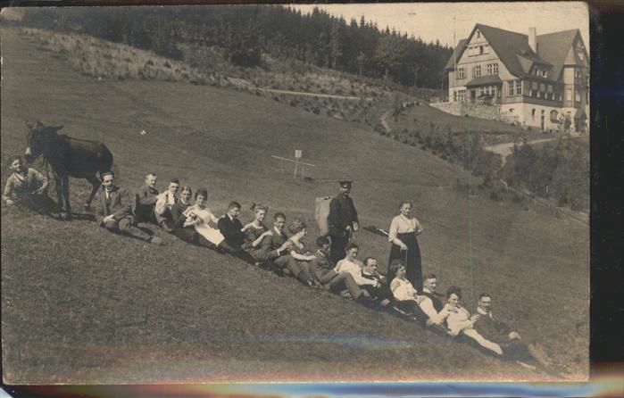 Zwickau Sachsen Gruppe Postbote Esel