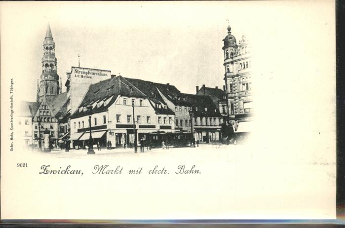 Zwickau Sachsen Markt electr. Bahn