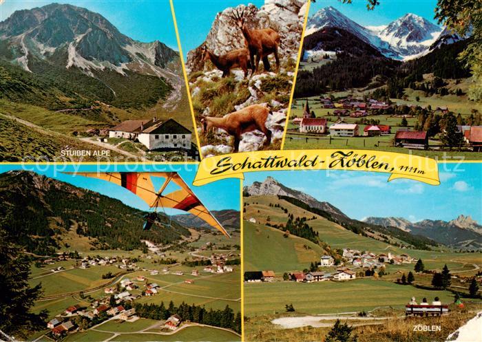 Schattwald Tirol AT mit Stuiben Alpe und Zoeblen