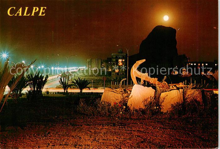 Calpe Calp Alicante ES Penon de Ifach a la Luz de la Luna