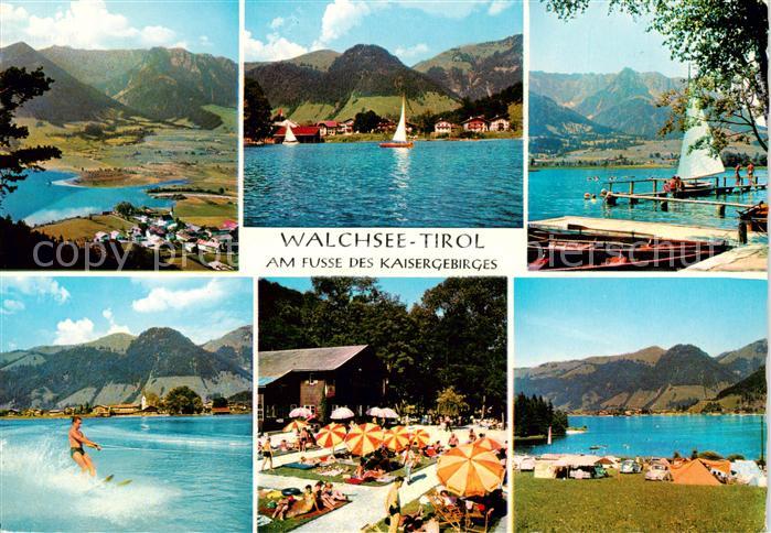 Walchsee Tirol AT Am Kaisergebirge Panorama Camping Wasserski