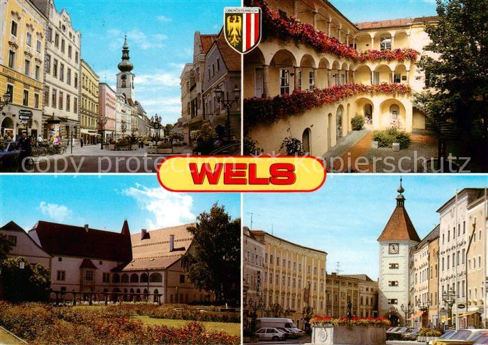Wels Oberoesterreich AT Stadtplatz Haas Arkadenhof Burg Wels Stadtplatz mit Lede