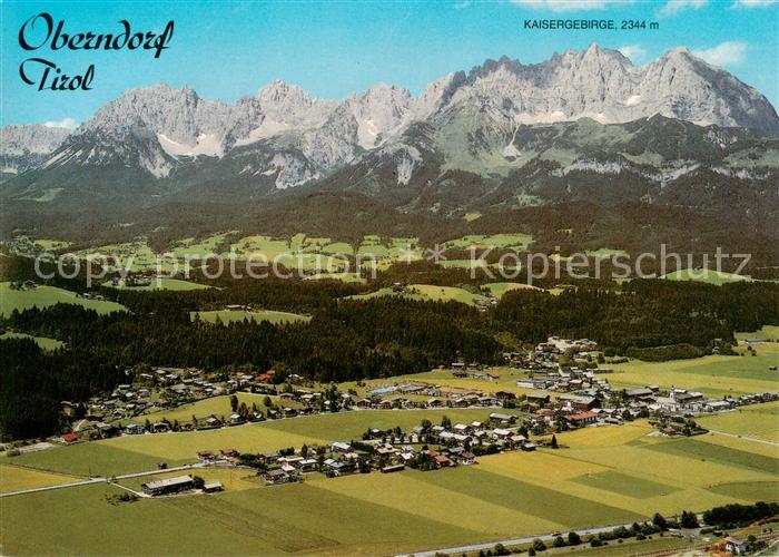 Oberndorf Tirol Fliegeraufnahme mit Kaisergebirge