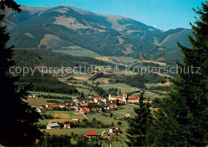 Seckau Markt und Benediktiner Abtei Seckau mit Hochalm