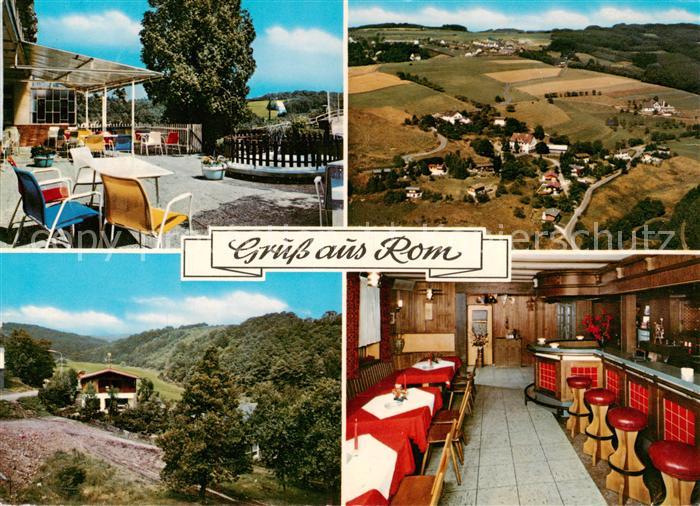 Rom Morsbach Hotel zum Roemertal Terrasse Fliegeraufnahme Panorama Gaststube mit