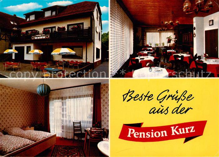 Rengshausen Knuellwald Pension Kurz Terrasse Gaststube Zimmer