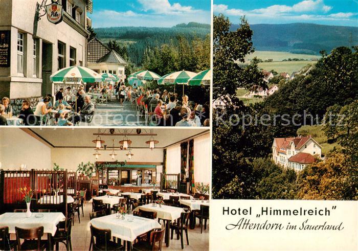 Attendorn Hotel Himmelreich Terrasse Gaststube Panorama