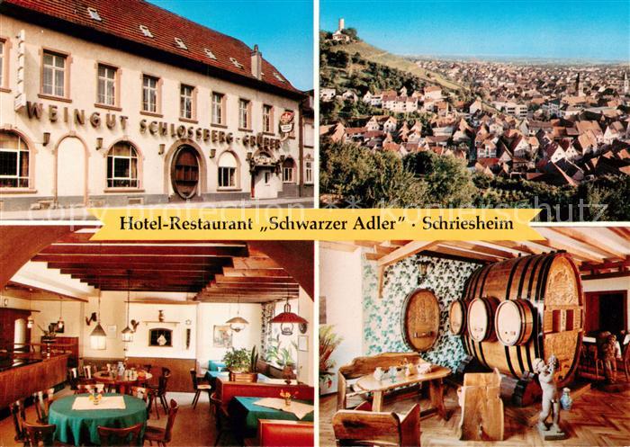 Schriesheim Hotel Restaurant Schwarzer Adler Gaststube Weinfass Panorama