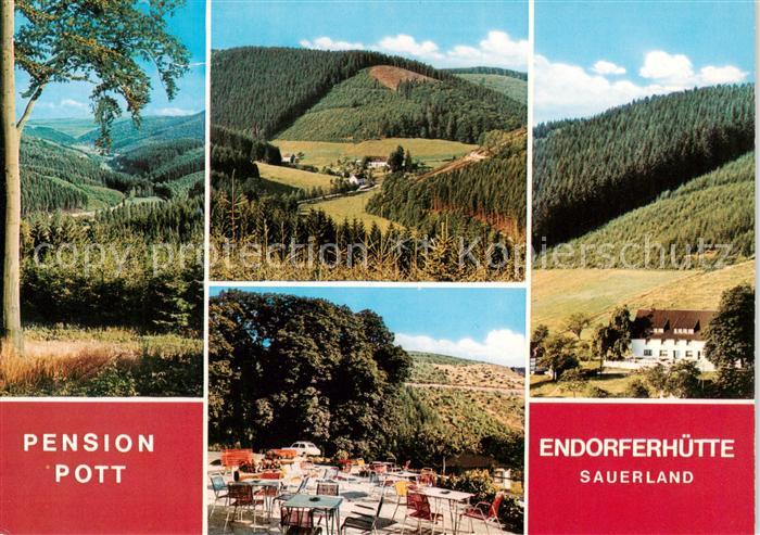 Endorf Sauerland Pension Pott Terrasse Endorferhuette Panorama