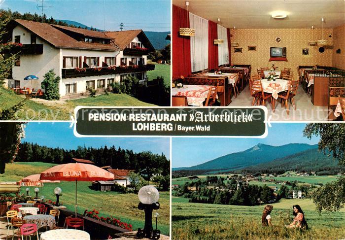 Lohberg Lam Pension Restaurant Arberblick Gaststube Terrasse Panorama