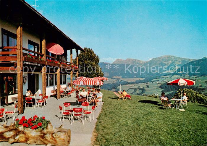 Oberstaufen Oberallgaeu Bayern Berghof am Paradies Terrasse