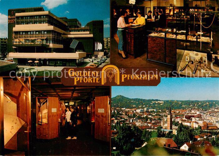 Pforzheim Goldene Pforte Luxushotel und Juweliergeschaeft Panorama