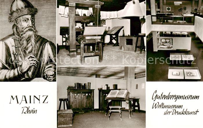 Mainz  Rhein aeltestes Gutenbergbildnis 1584 Gutenbergmuseum Ausstellungsraeume