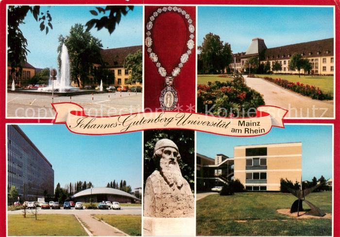Mainz  Rhein Joh Gutenberg Universitaet Brunnen Gutenberg Bueste