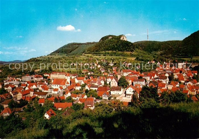 Heubach Wuerttemberg mit Rosenstein und Fernsehturm