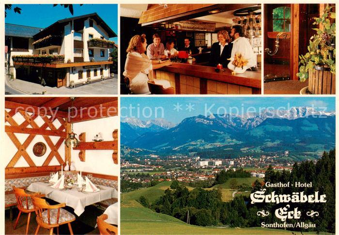 Sonthofen  Oberallgaeu Gasthof Hotel Schwaebele Eck Bar Gaststube Panorama