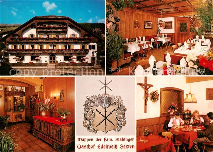 Sexten Sesto Suedtirol IT Gasthof Edelweiss Gastraeume