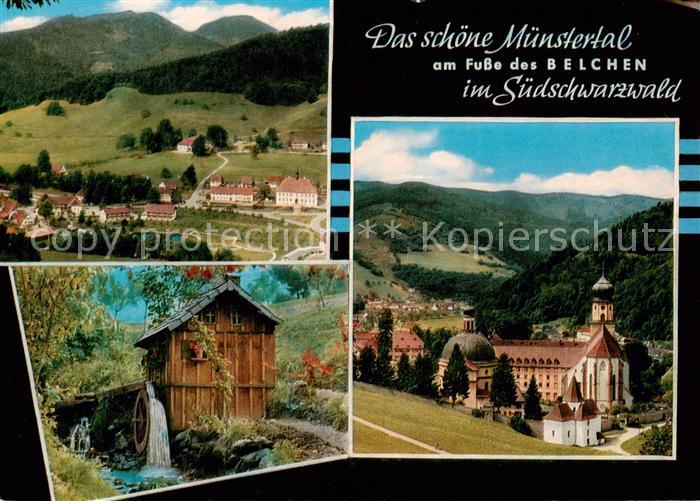 Muenstertal  Schwarzwald Panorama Muehle Kirche