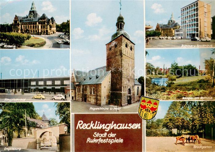 Recklinghausen  Westfalen Rathaus Hauptbahnhof Engelsburg Prosteikirche St Peter