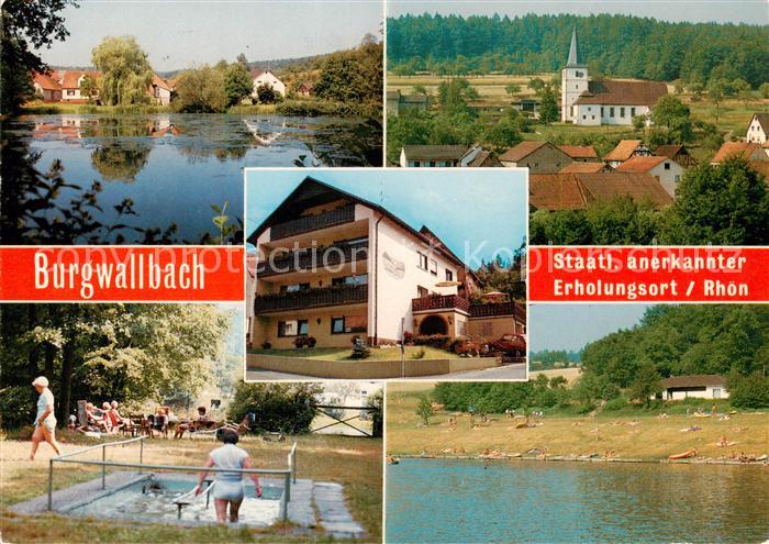 Burgwallbach Gasthaus Pension Zum Hirschen Schwanenteich Kirche Wassertretanlage