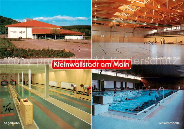 Kleinwallstadt Wallstadthalle Innenansicht der Halle Kegelbahn Schwimmhalle
