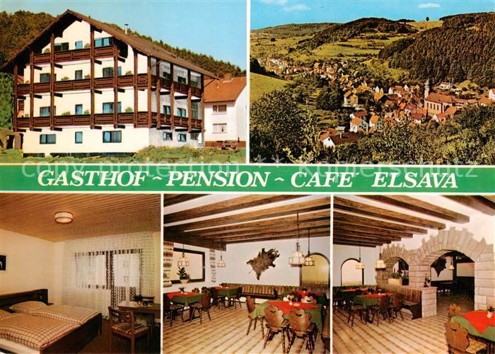 Heimbuchenthal Gasthof Pension Cafe Elsava Gaestezimmer Gastraeume Panorama