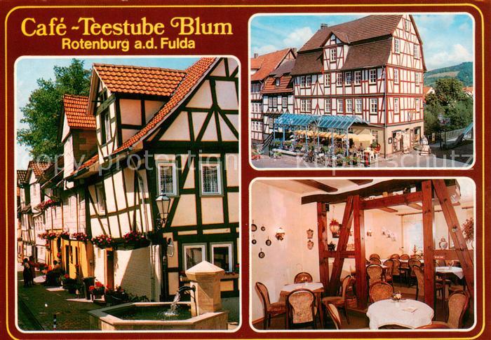 Rotenburg Fulda Cafe Teestube Blum Altstadt Fachwerkhaeuser