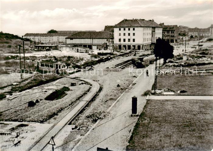 Nordhausen  Harz Strassenbahn Toepferstrasse Kornmark Gleisprovisorium Weberstra