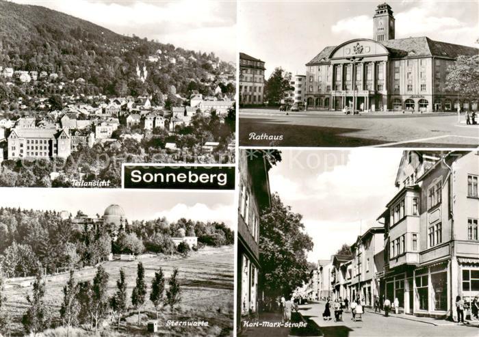 Sonneberg  Thueringen Panorama Rathaus Sternwarte Karl Marx Strasse