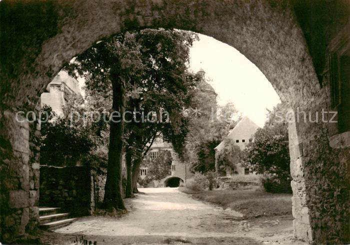 Ranis 1000jaehrige Burg Ranis Durchblick zum Innenhof HO Gaststaette und Heimatm