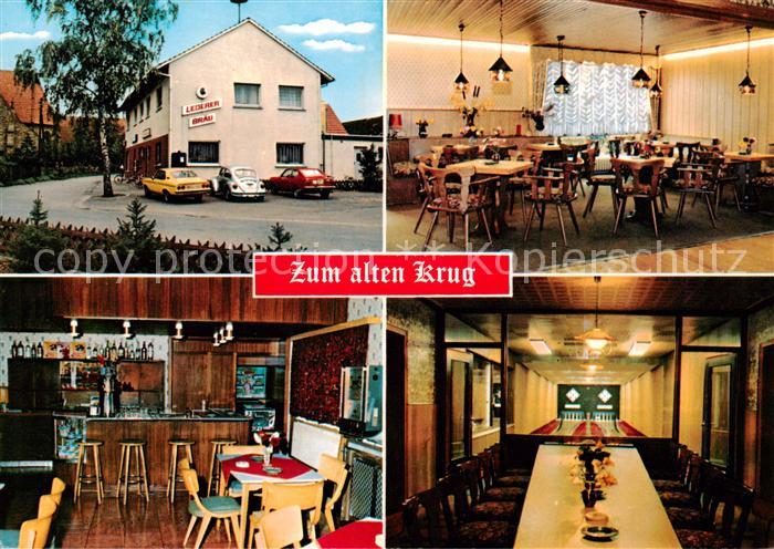 Veltheim Westfalen Gaststaette Zum alten Krug Gaststube Bar Kegelbahn