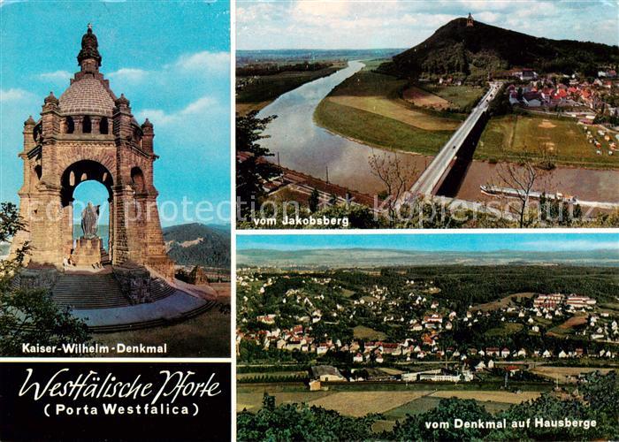Hausberge Porta Westfalica Kaiser Wilhelm Denkmal Blick vom Jakobsberg Blick vom