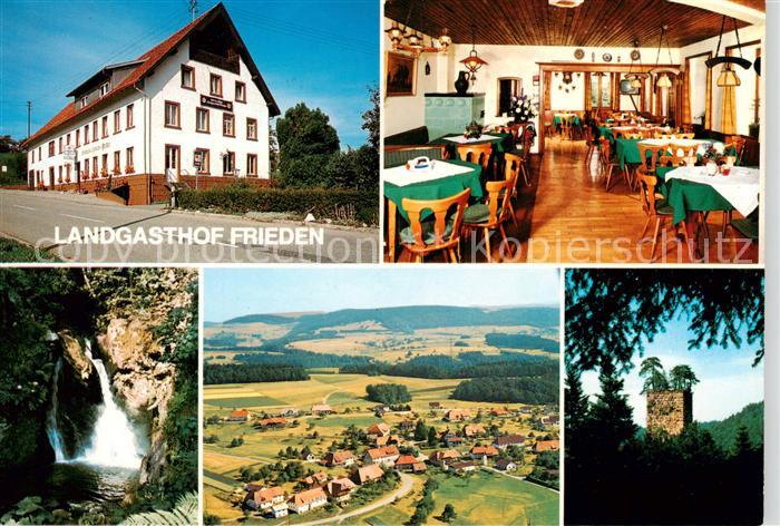 Bergalingen Landgasthof Frieden Gastraum Wasserfall Burgturm