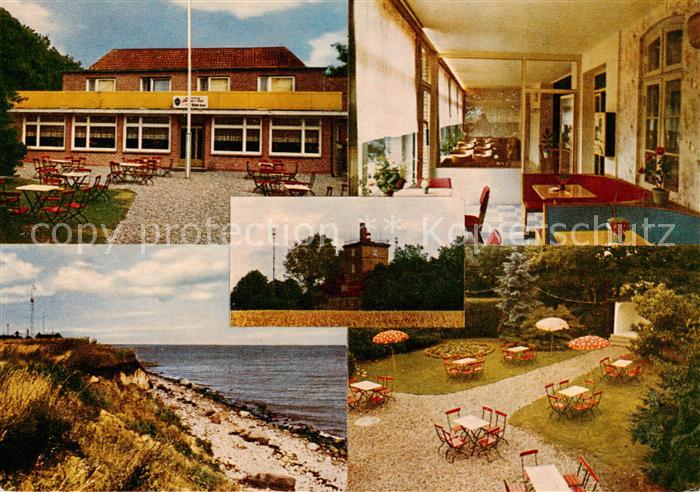 Burg  Fehmarn Gasthaus Jaegersruh Marienleuchte am Faehrhafen Park Strand