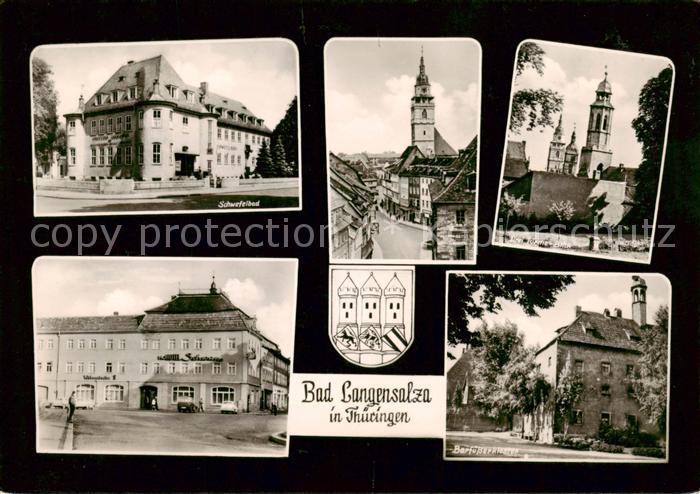Bad Langensalza Schwefelbad Ortpartie Kirch HO Hotel Schwan Barfuesserplatz