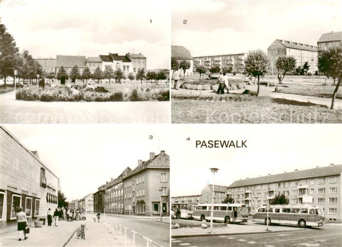 Pasewalk Mecklenburg Vorpommern Markt Teilansicht Leninstrasse Busbahnhof