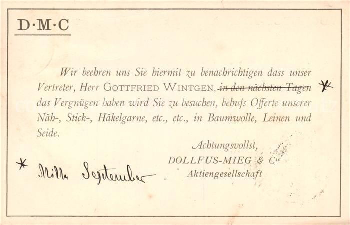 Muelhausen Elsass Dollfus Mieg Aktiengesellschaft Infopostkarte