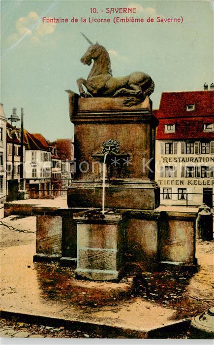 Saverne Zabern 67 Bas Rhin Alsace Fontaine de la Licorne Embleme de Saverne