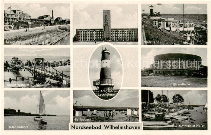 Wilhelmshaven  CITY Suedstrand Rathaus Kaiser Wilhelm Bruecke Arngast Leuchttur