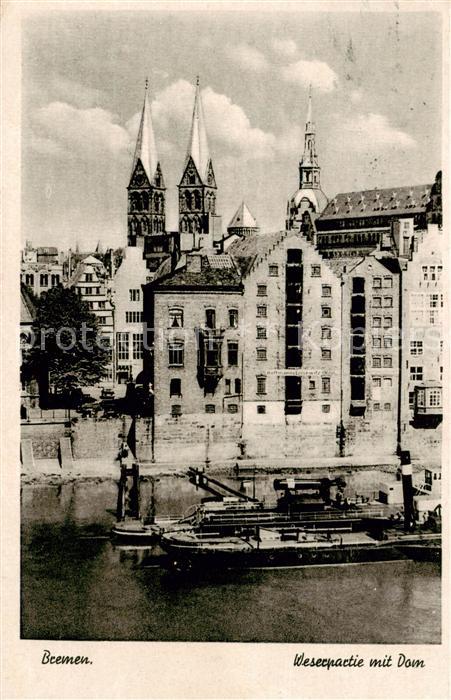 BREMEN  CITY Weserpartie mit Dom