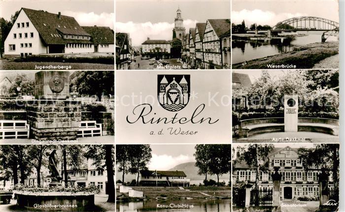Rinteln Weser Jugendherberge Marktplatz Weserbruecke Dingelstedt Denkmal Glasbla