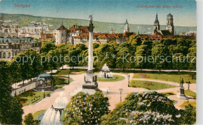 STUTTGART  CITY Schlossplatz mit altem Schloss