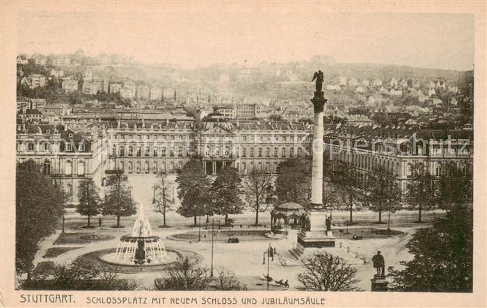 STUTTGART  CITY Schlossplatz mit neuem Schloss und Jubilaeumsaeule