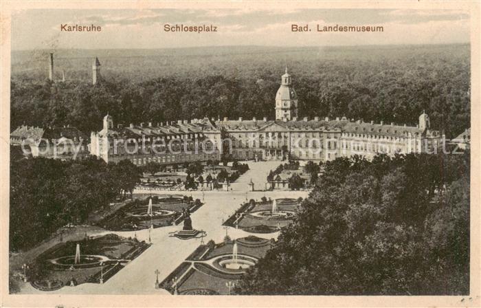 Karlsruhe Baden Schlossplatz Bad Landesmuseum