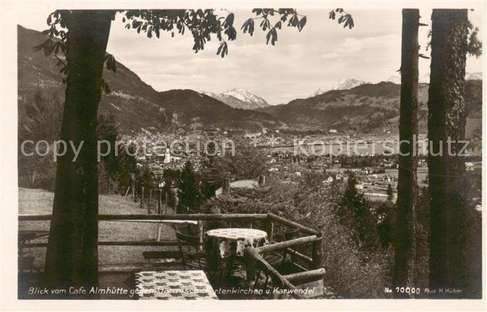 GARMISCH-PARTENKIRCHEN Bayern Blick vom Cafe Almhuette